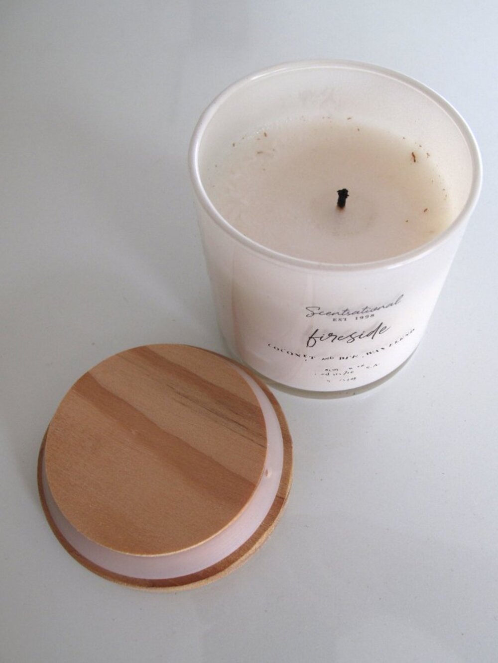 SCENTSATIONAL candle  5 oz FIRESIDE coconut & bee wax blend